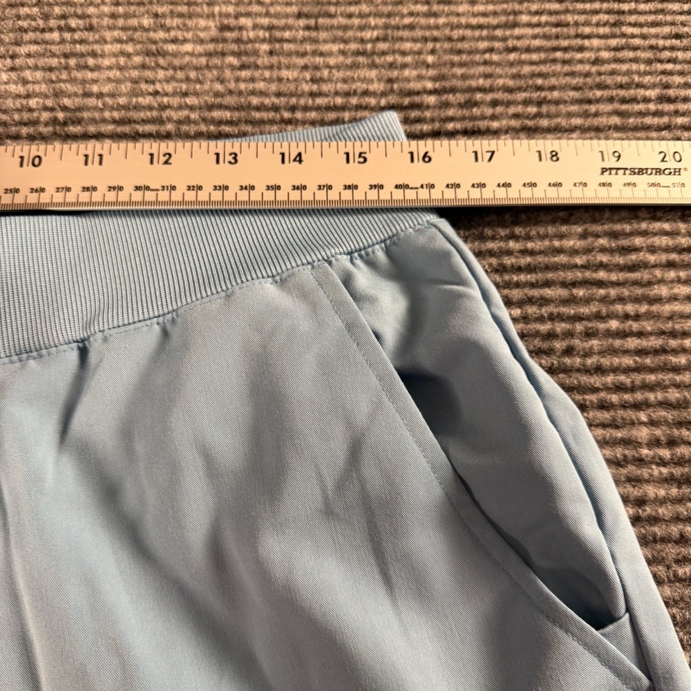 Fabletics Womens Light Blue V-Neck Scrub Top One Pocket and pants set like new - Picture 16 of 16